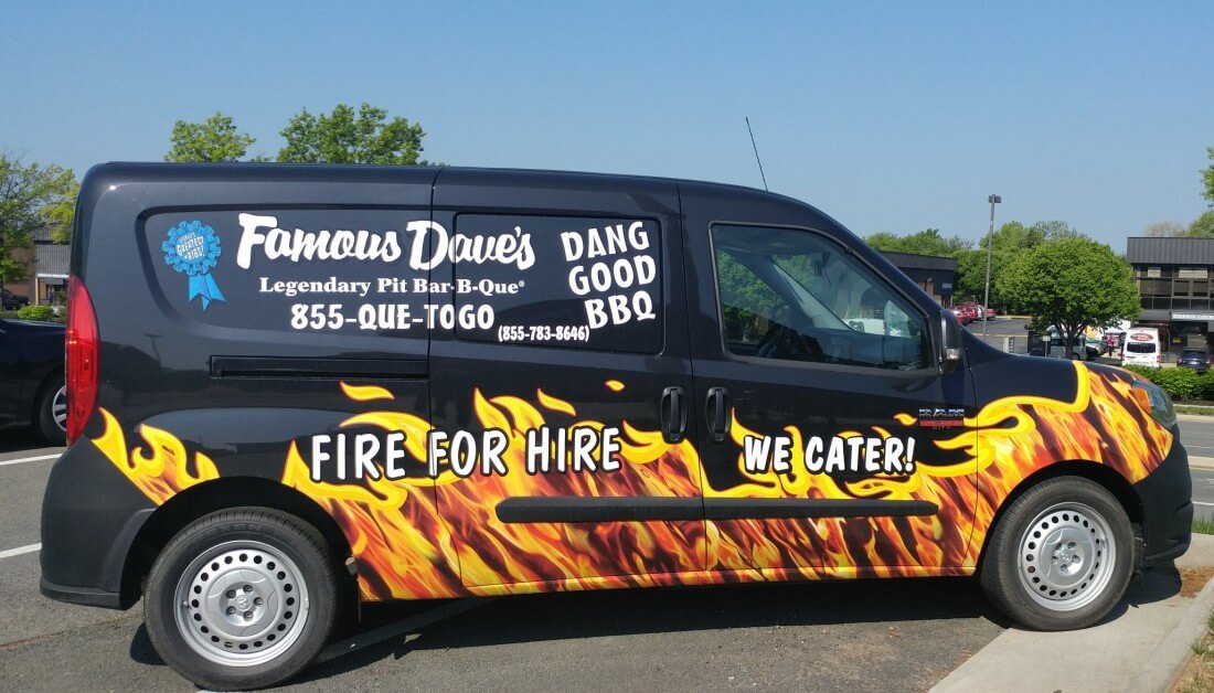 Famous Dave's branded Catering Truck