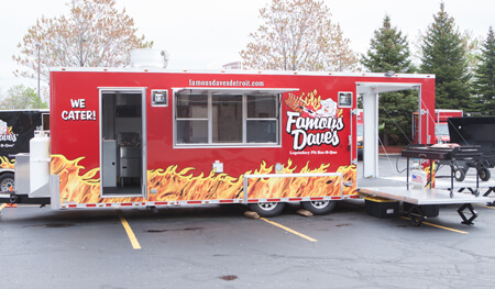 BBQ Graduation Catering Metro Detroit MI - Famous Dave's - catering-battle-wagon